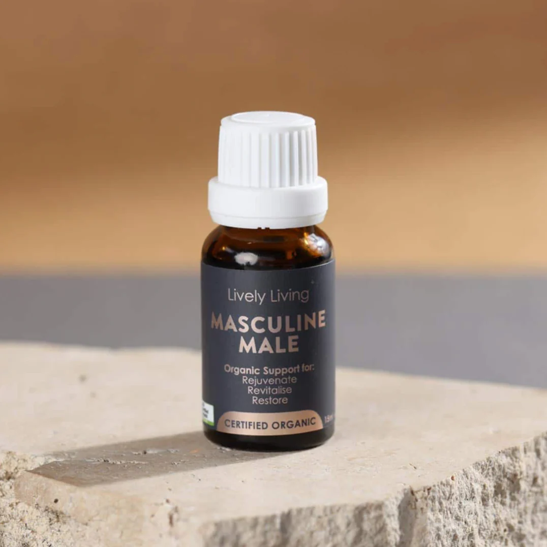 Lively Living Certified Organic Masculine Male Essential Oil Blend 15mL, Revitalise & Rejuvinate - Image 2