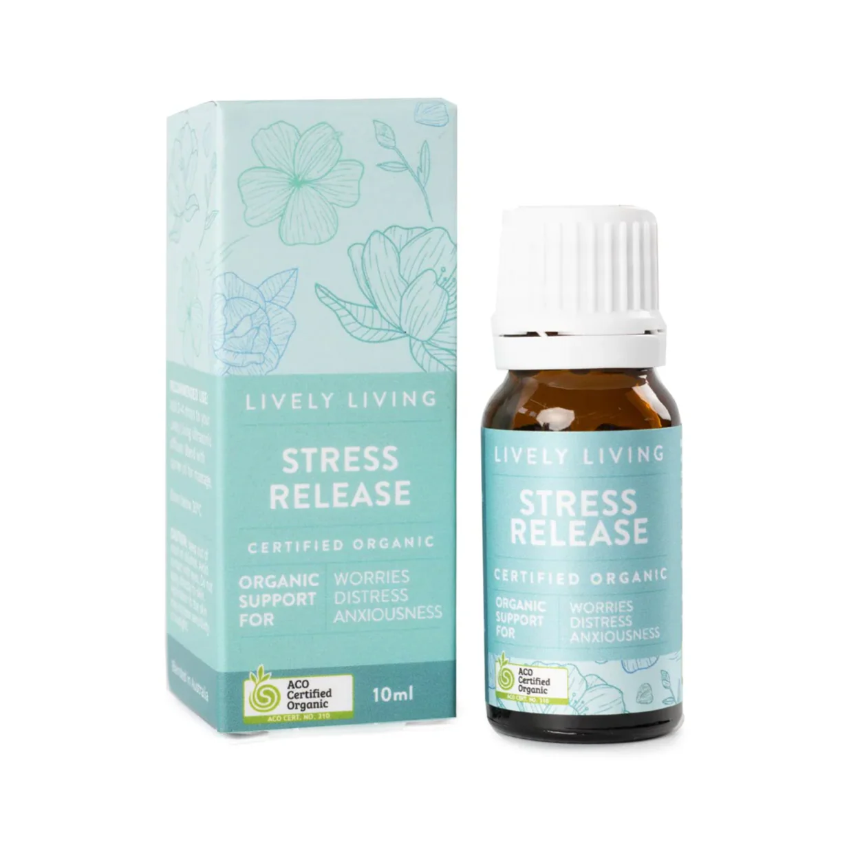 Lively Living Certified Organic Stress Release Essential Oil Blend 10mL, Stress & Anxiety
