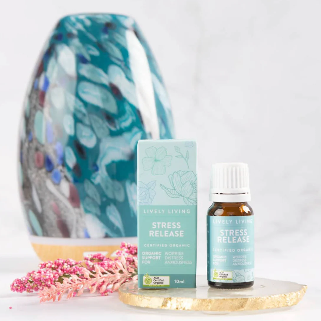 Lively Living Certified Organic Stress Release Essential Oil Blend 10mL, Stress & Anxiety - Image 2