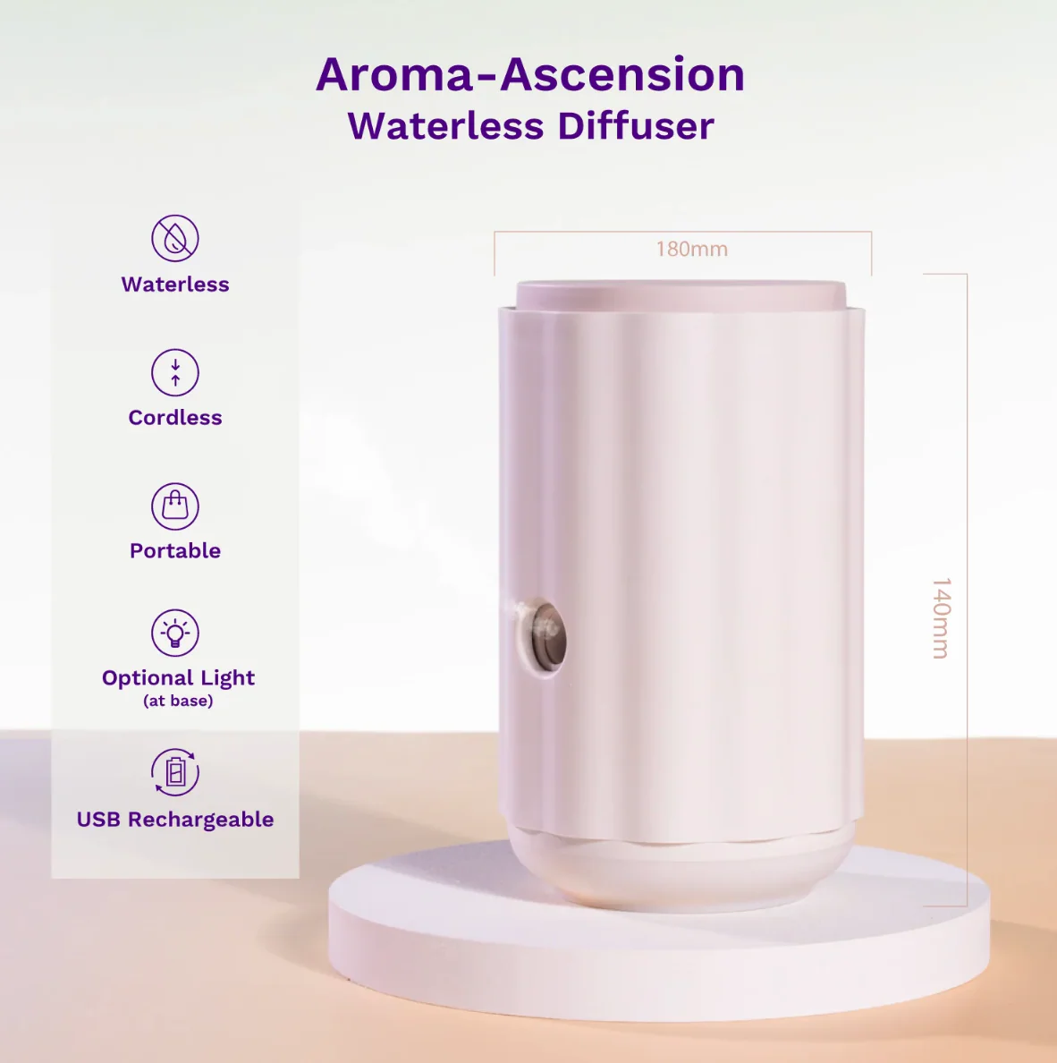 Lively Living Waterless Diffuser Aroma-Ascension, Rechargeable - Image 3