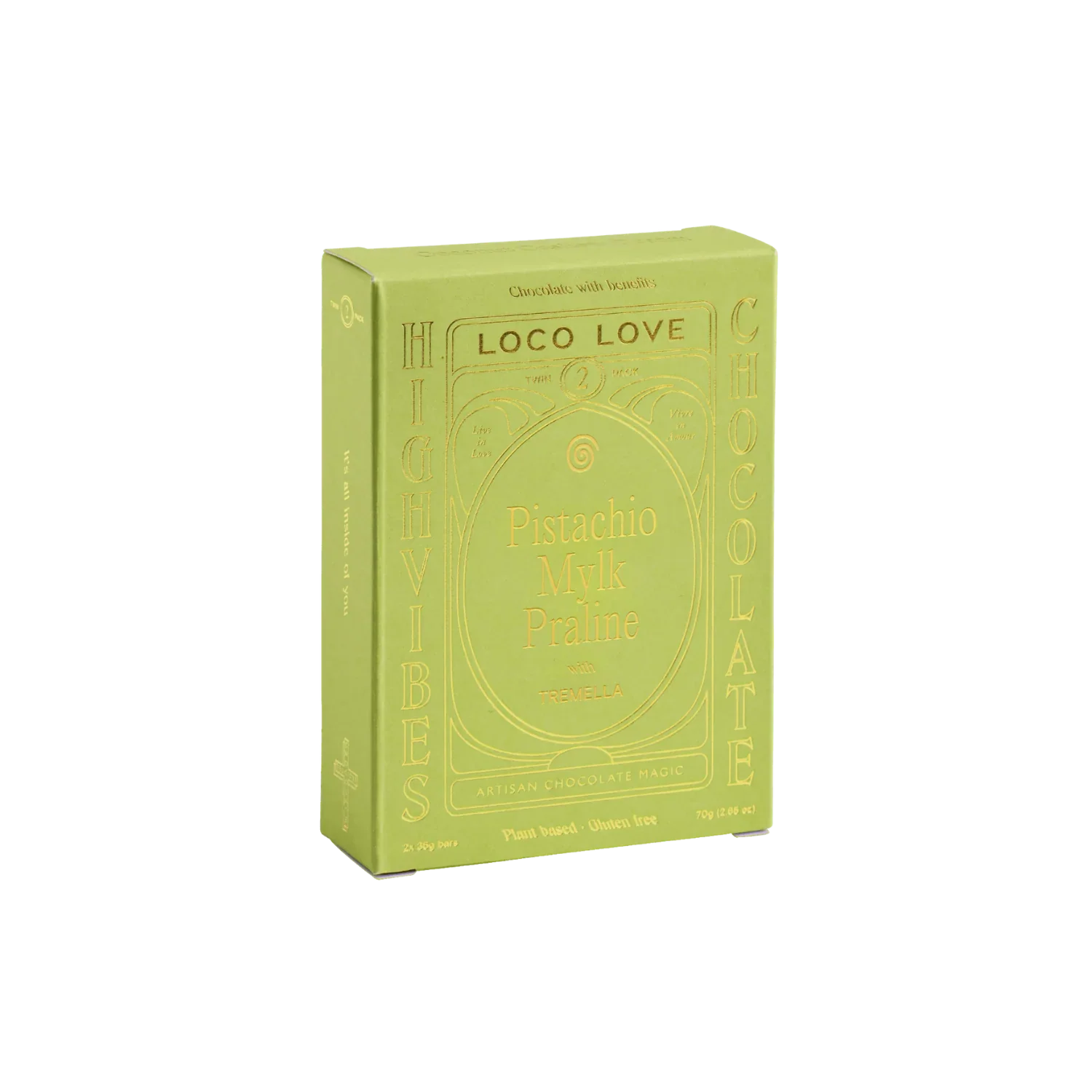 Loco Love Chocolate Twin Pack 2 x 35g Bars, Pistachio Mylk Praline