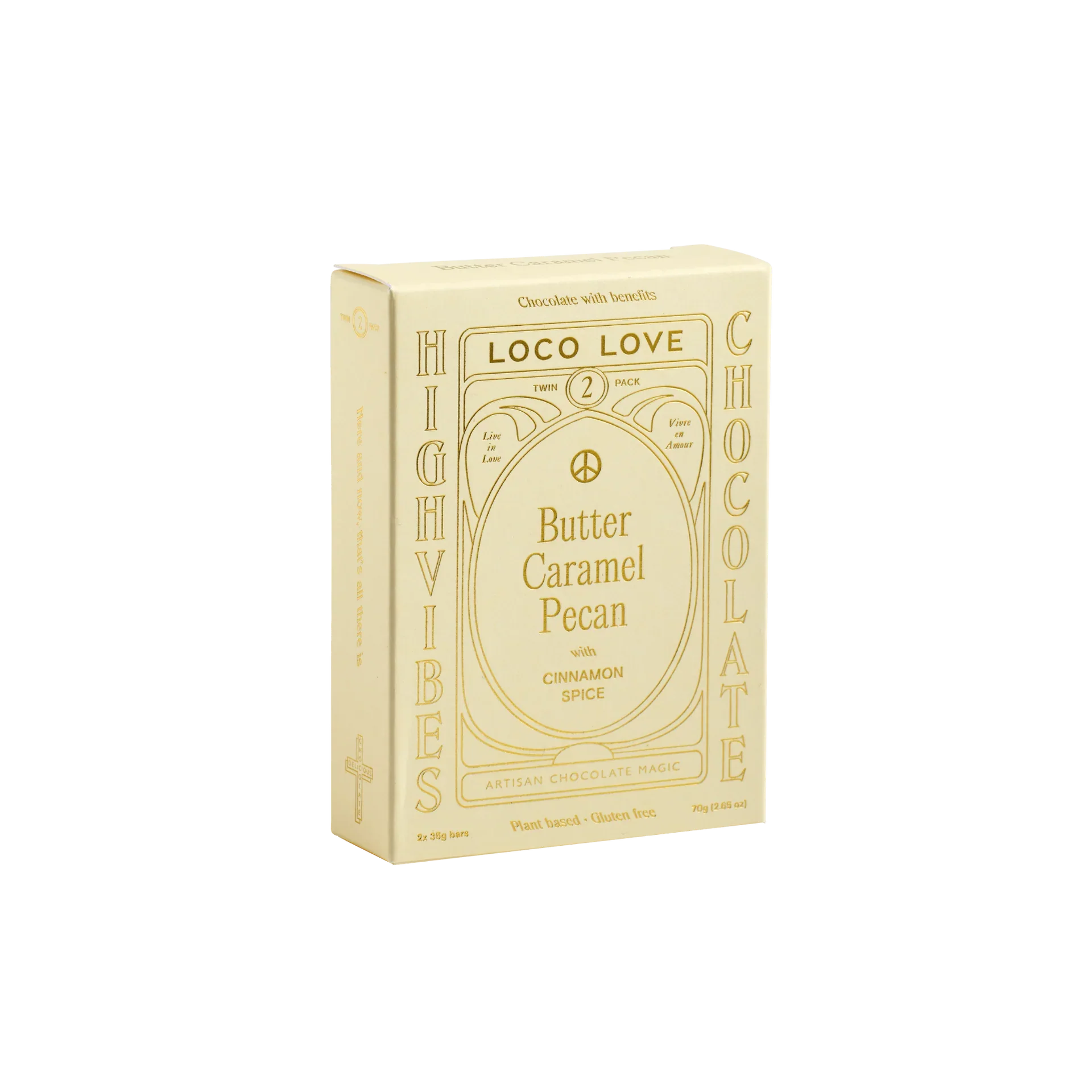 Loco Love Chocolate Twin Pack 2 x 35g Bars, Butter Caramel Pecan With Tonic Herbs