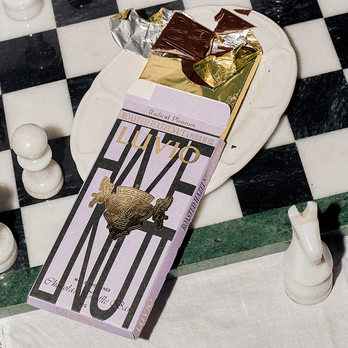 Loco Love Luvio Roasted Hazelnut Chocolate Truffle Bar 90g, Gluten & Peanut Free - Image 4
