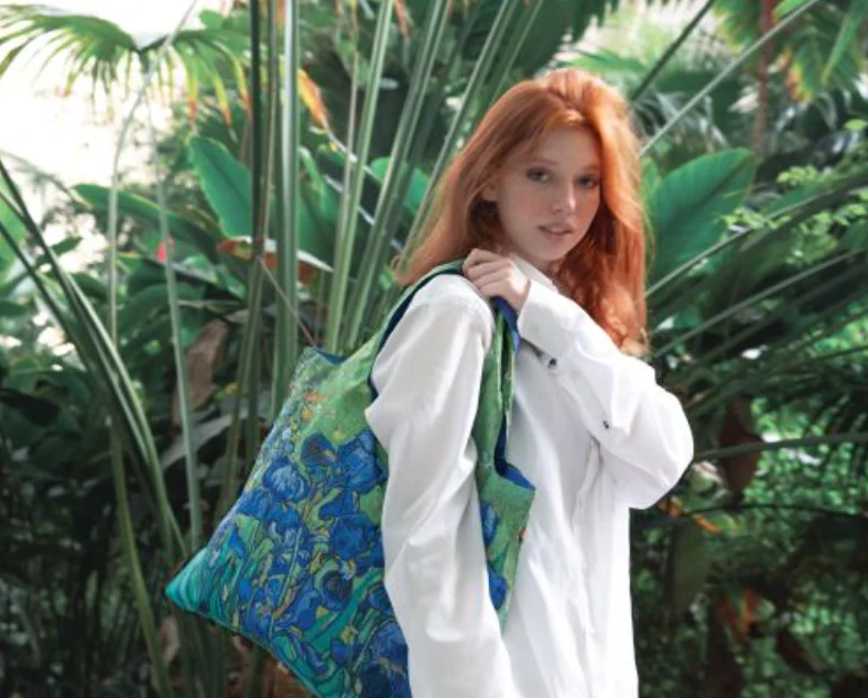 LOQI Shopping Bag, Irises By Van Gogh - Image 2