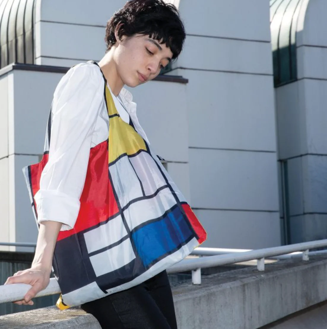 LOQI Shopping Bag, Mondrian Composition - Image 2