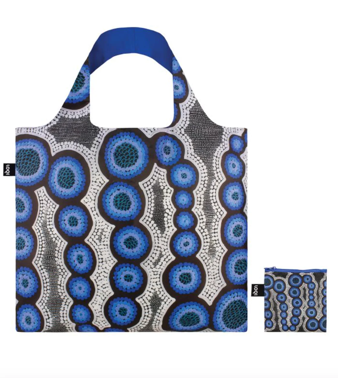 LOQI Shopping Bag, Water Dreaming Blue by Nangala - Image 2