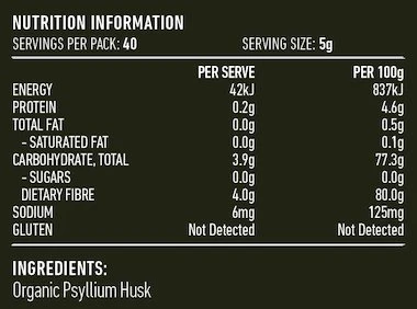 Lotus Certified Organic Psyllium Husk 200g, An Excellent Source Of Dietary Fibre - Image 2