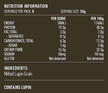 Lotus Lupin Flour 400g, High Protein - Image 2