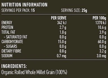 Lotus Rolled Organic Millet Flakes 375g, Gluten Free & Great As A Warm Porridge - Image 2