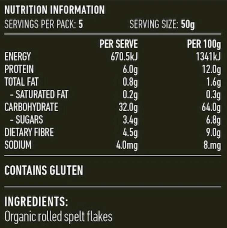 Lotus Certified Organic Rolled Spelt Flakes 250g, Low In Fat & No Added Salt Or Sugar - Image 2