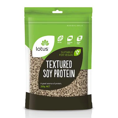 Lotus Textured Soy Protein 200g, AKA TVP