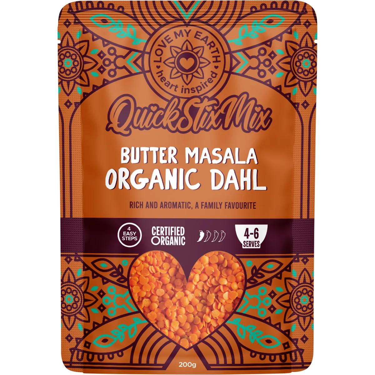 Love My Earth Quick Mix Organic Butter Masala Dahl 200g, A Family Favourite