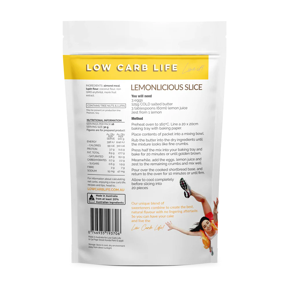 Low Carb Life Keto Bake Mix 300g, Lemonlicious Slice - Image 2