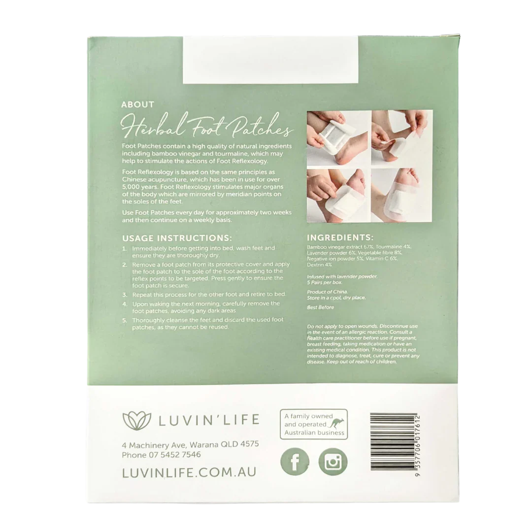 Luvin Life Herbal Foot Patches {5 pairs}, Vegan-Friendly - Image 2