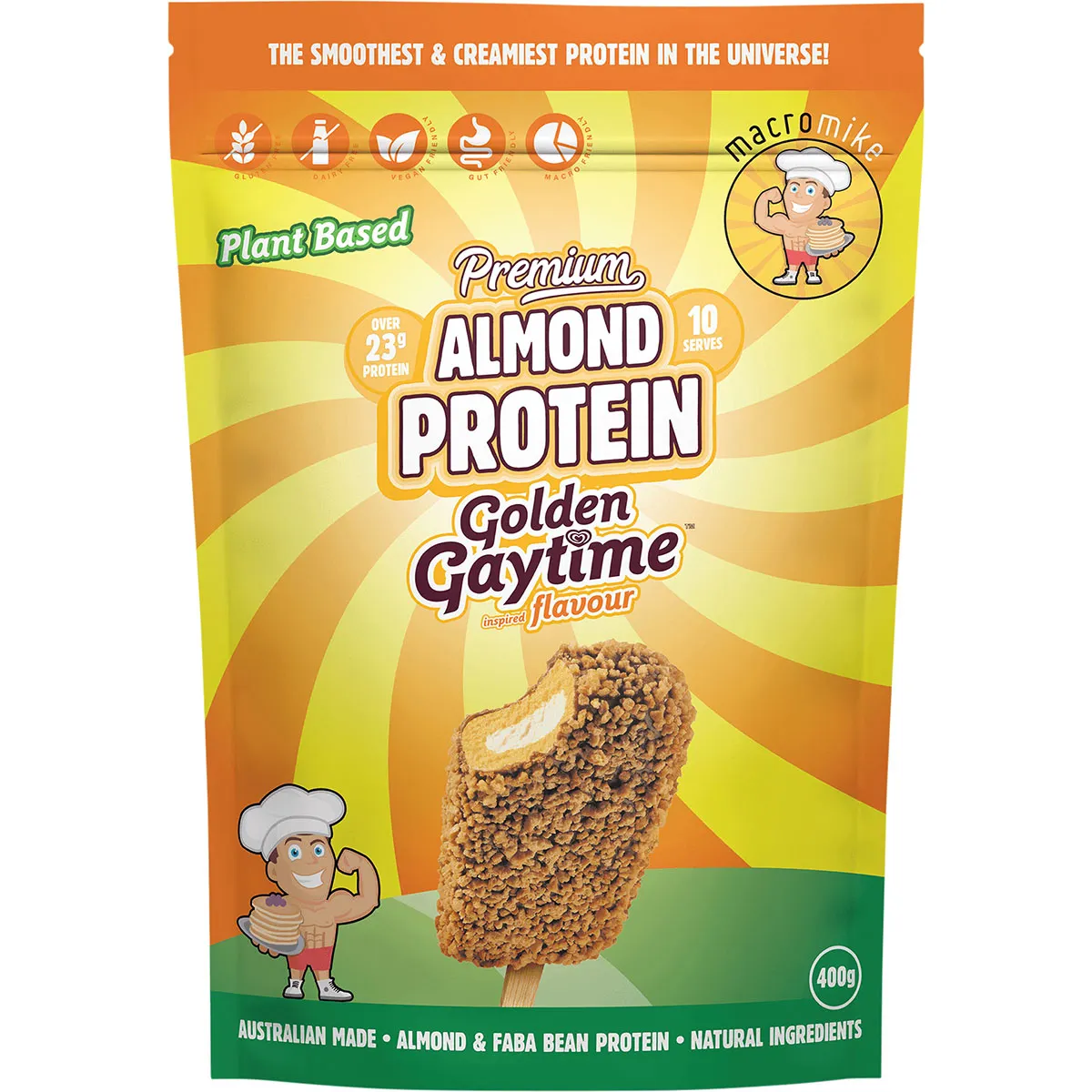 Macro Mike Premium Almond Protein Golden Gaytime 400g