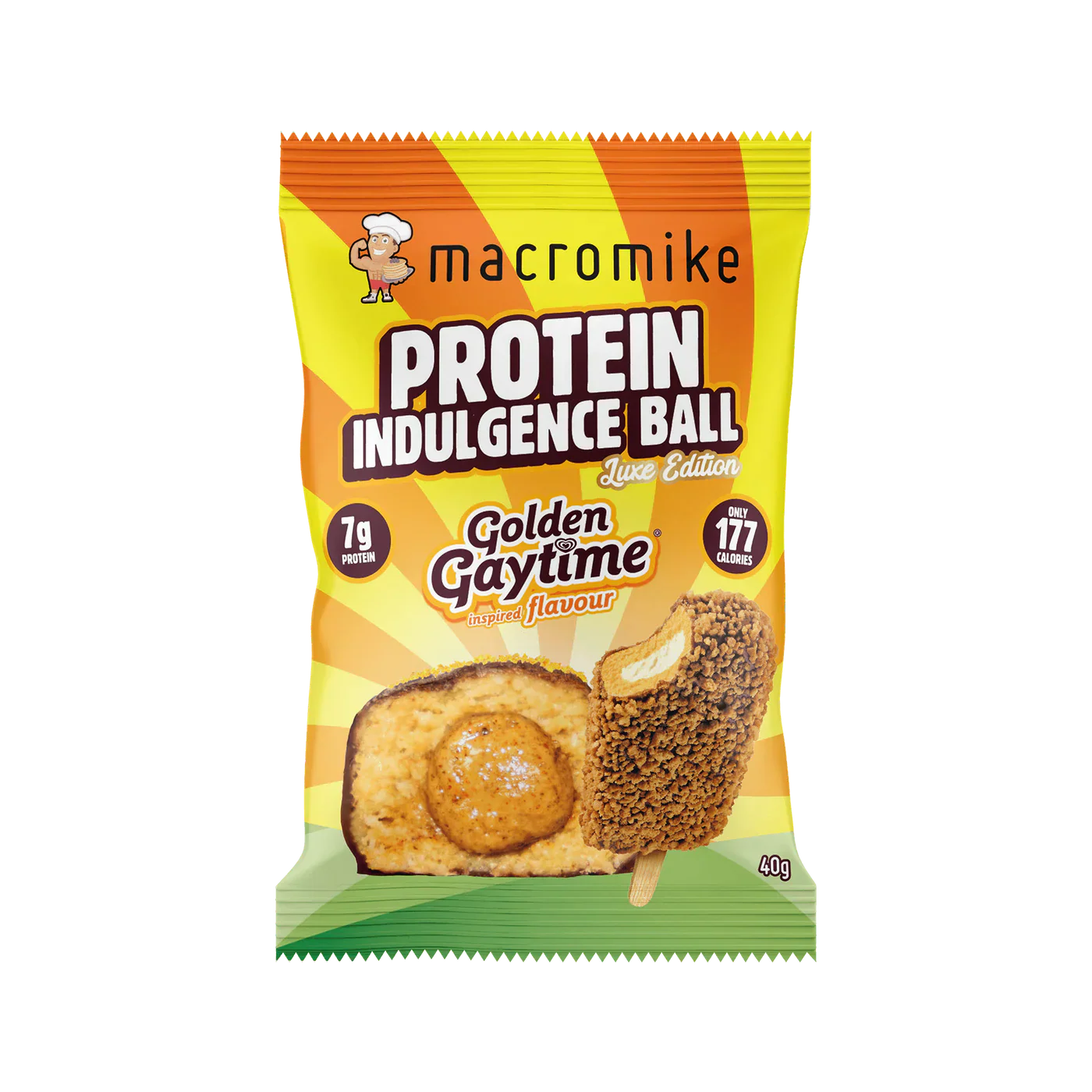 Macro Mike Protein Indulgence Ball Single 40g Or A Box Of 12, Golden Gaytime Flavour - Image 3