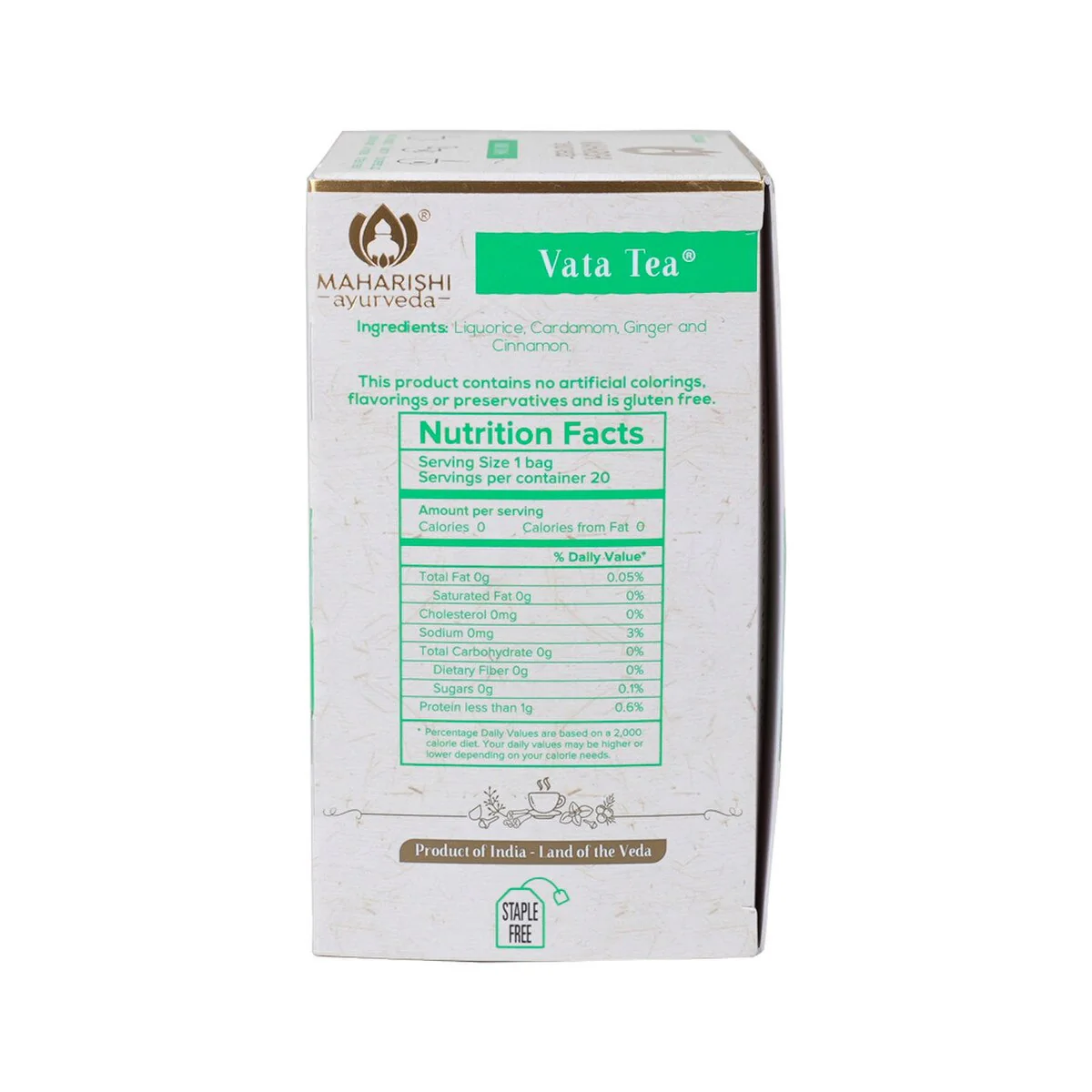 Maharishi Ayurveda Organic Vata Tea 20 Tea Bags, Sweet & Calming - Image 3