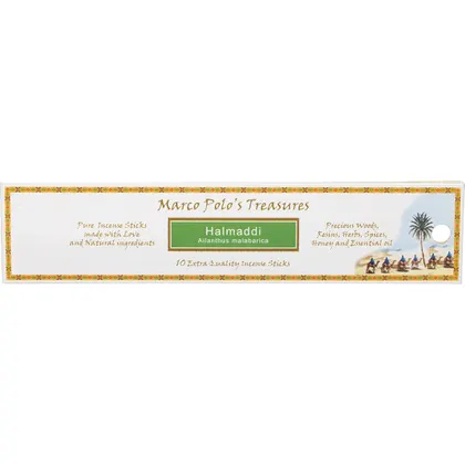 Marco Polo's Treasures Incense Sticks 10 Pk, Halmadi Ailanthus Malabarica Fragrance