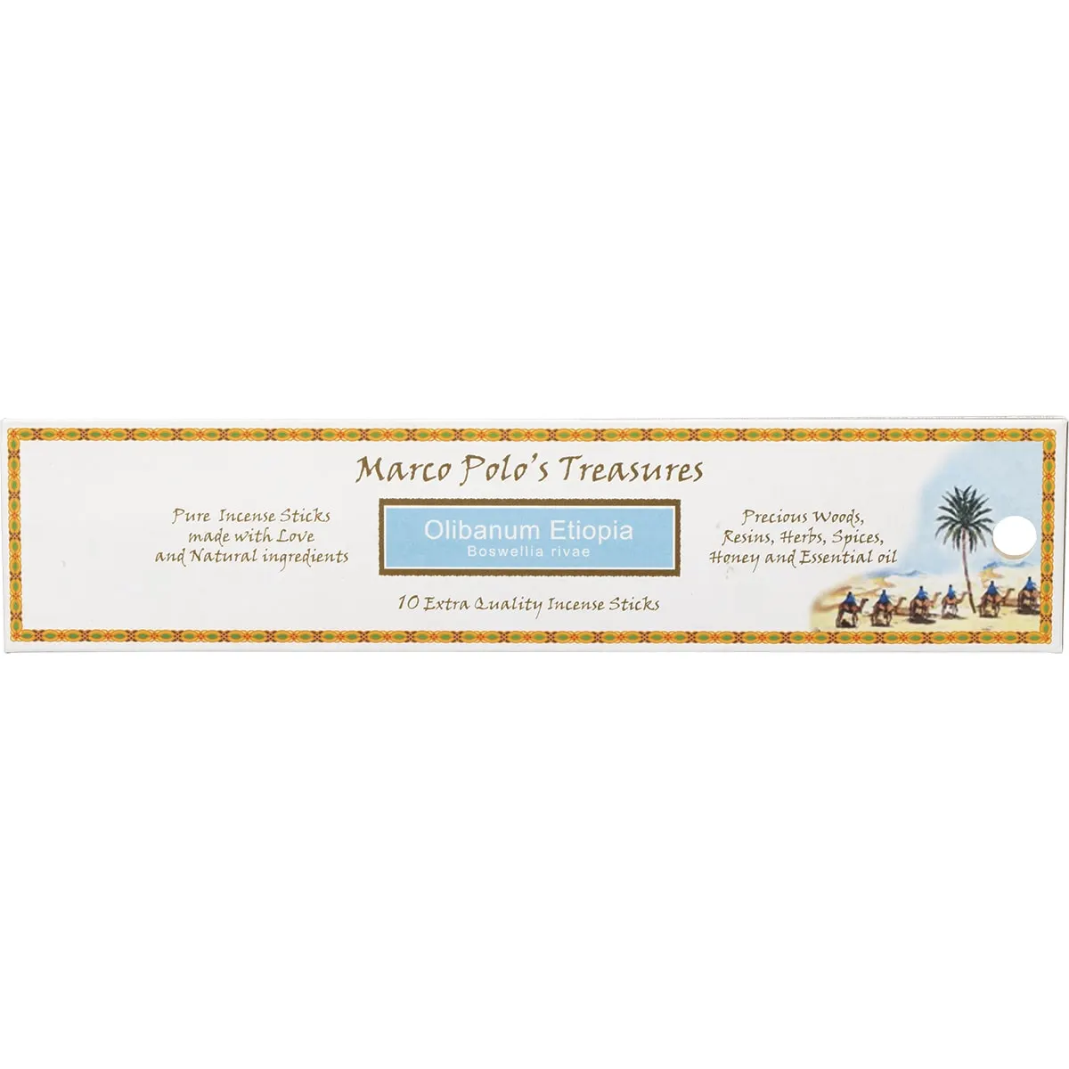 Marco Polo's Treasures Incense Sticks 10 Pk, Olibanum Etiopia; Boswellia Rivae Fragrance