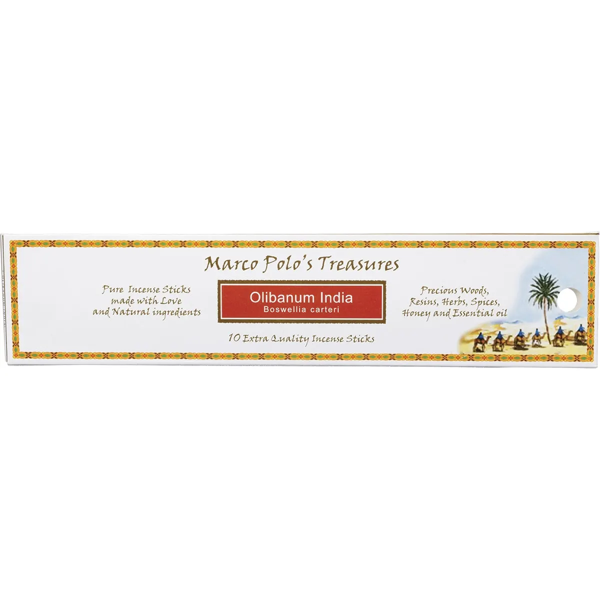 Marco Polo's Treasures Incense Sticks 10 Pk, Olibanum India; Boswellia Carteri Fragrance