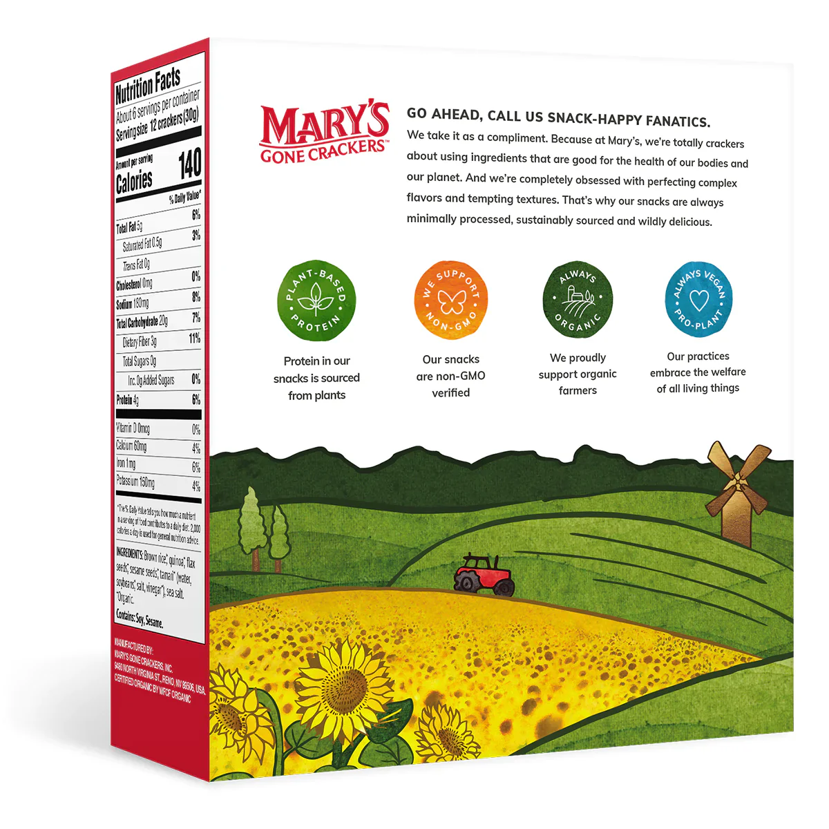 Mary's Gone Crackers Organic Crackers 184g, Original Flavour - Image 3