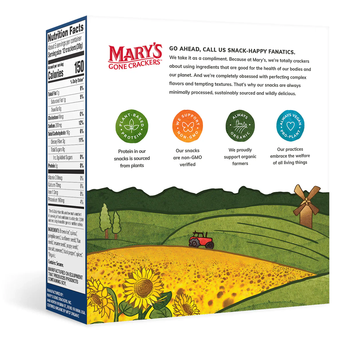 Mary's Gone Crackers Organic Crackers 156g, Super Seed Classic Crackers - Image 3