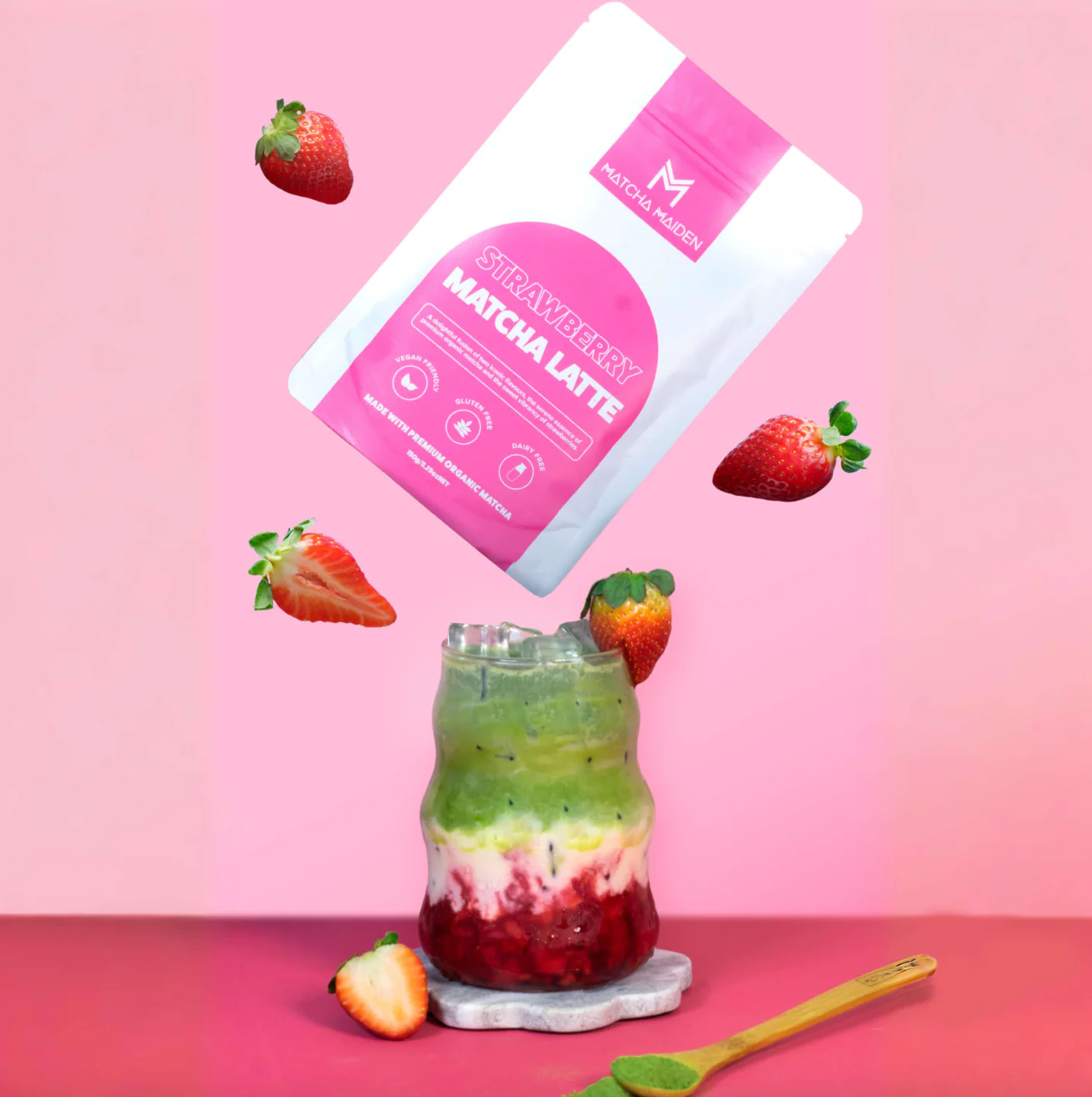 Matcha Maiden Strawberry Matcha Latte 150g, Grown In Japan - Image 3