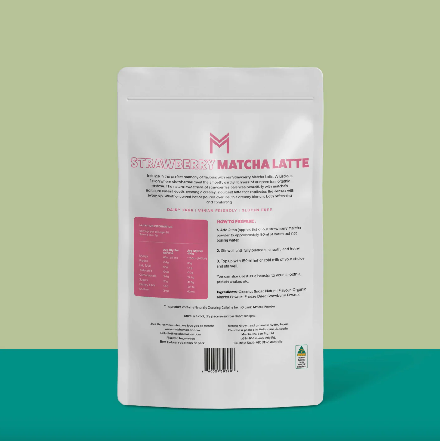 Matcha Maiden Strawberry Matcha Latte 150g, Grown In Japan - Image 4