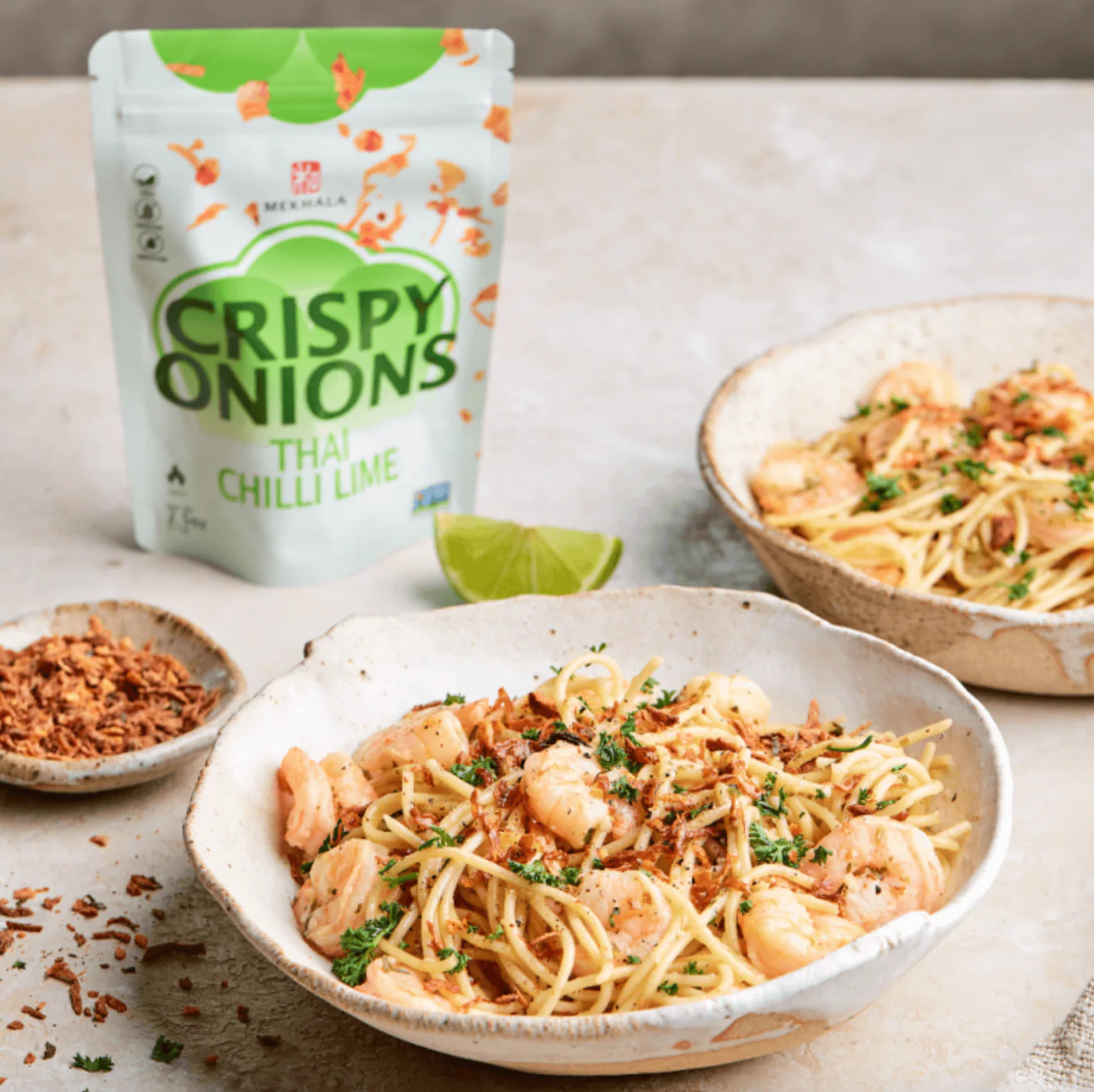 Mekhala Crispy Onions Thai Chilli Lime Flavoured 71g, Vegan & Gluten Free - Image 4