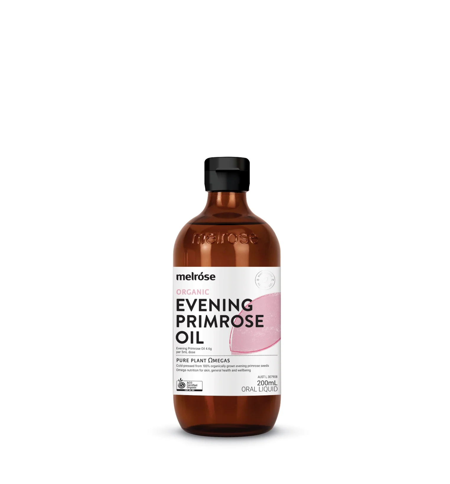 Melrose Organic Evening Primrose Oil 200mL, Supports Skin Health Strawberry Flavour - Image 2