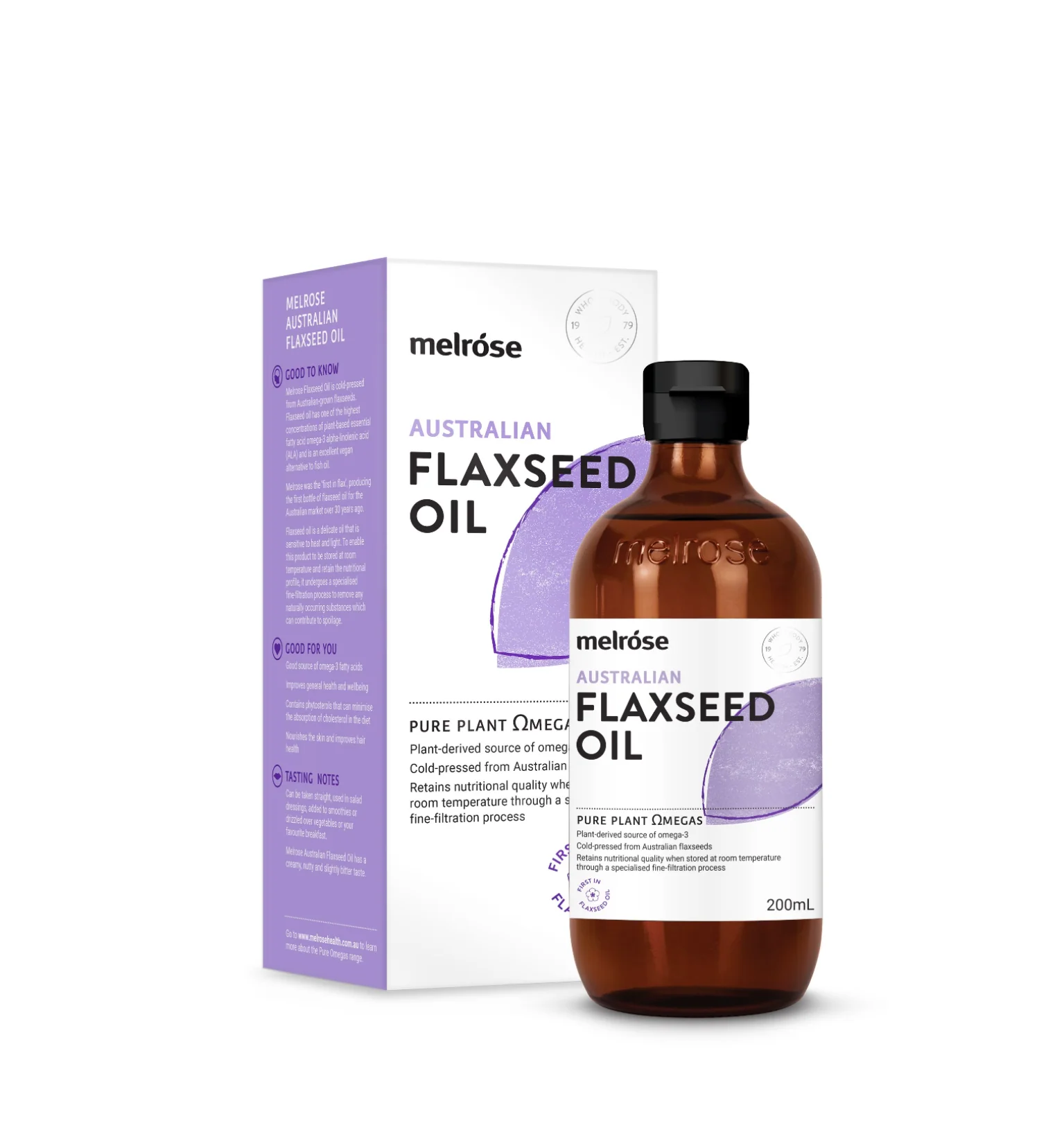 Melrose Australian Flaxseed Oil 200mL Or 500mL, Cold Pressed From Australian Flaxseeds - Image 2