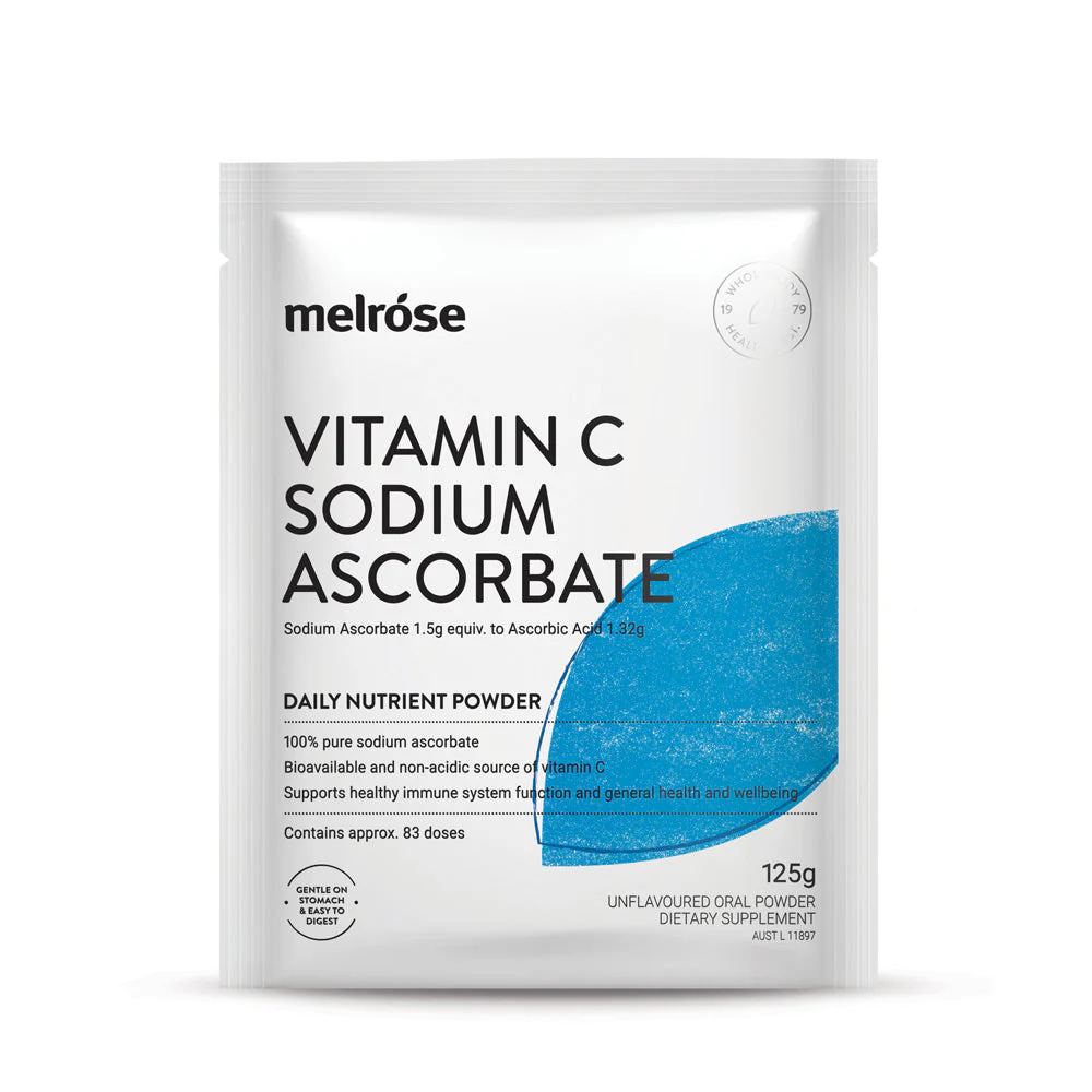 Melrose Organic Vitamin C Sodium Ascorbate 125g Sachet, Support Immune System & Body Detoxification - Image 2