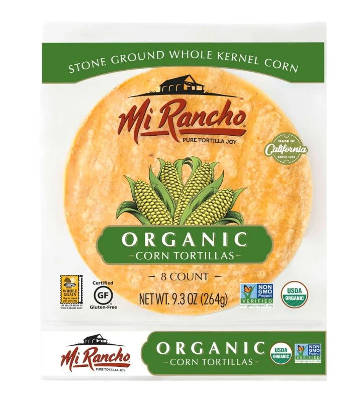 Mi Rancho Organic Yellow Corn Tortillas 264g, Delicious Eight Gluten-Free Tortillas
