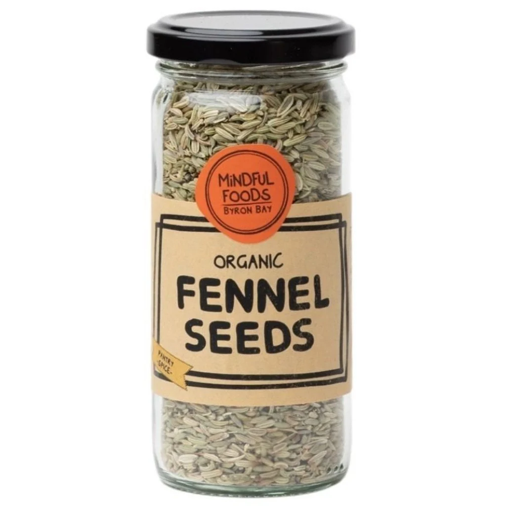 Mindful Foods Certified Organic Fennel Seeds 100g, For Curries & Soups