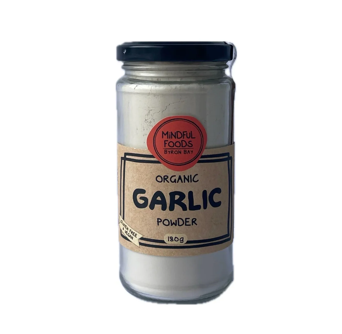 Mindful Foods Certified Organic Garlic Powder 180g, Enhance Your Meals