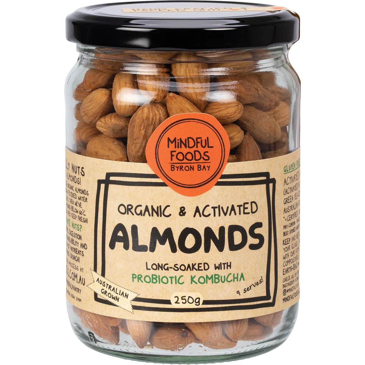Mindful Foods Activated & Organic Almonds 120g, 250g, 500g Or 1kg, Long Soaked With Probiotic Kombucha - Image 2