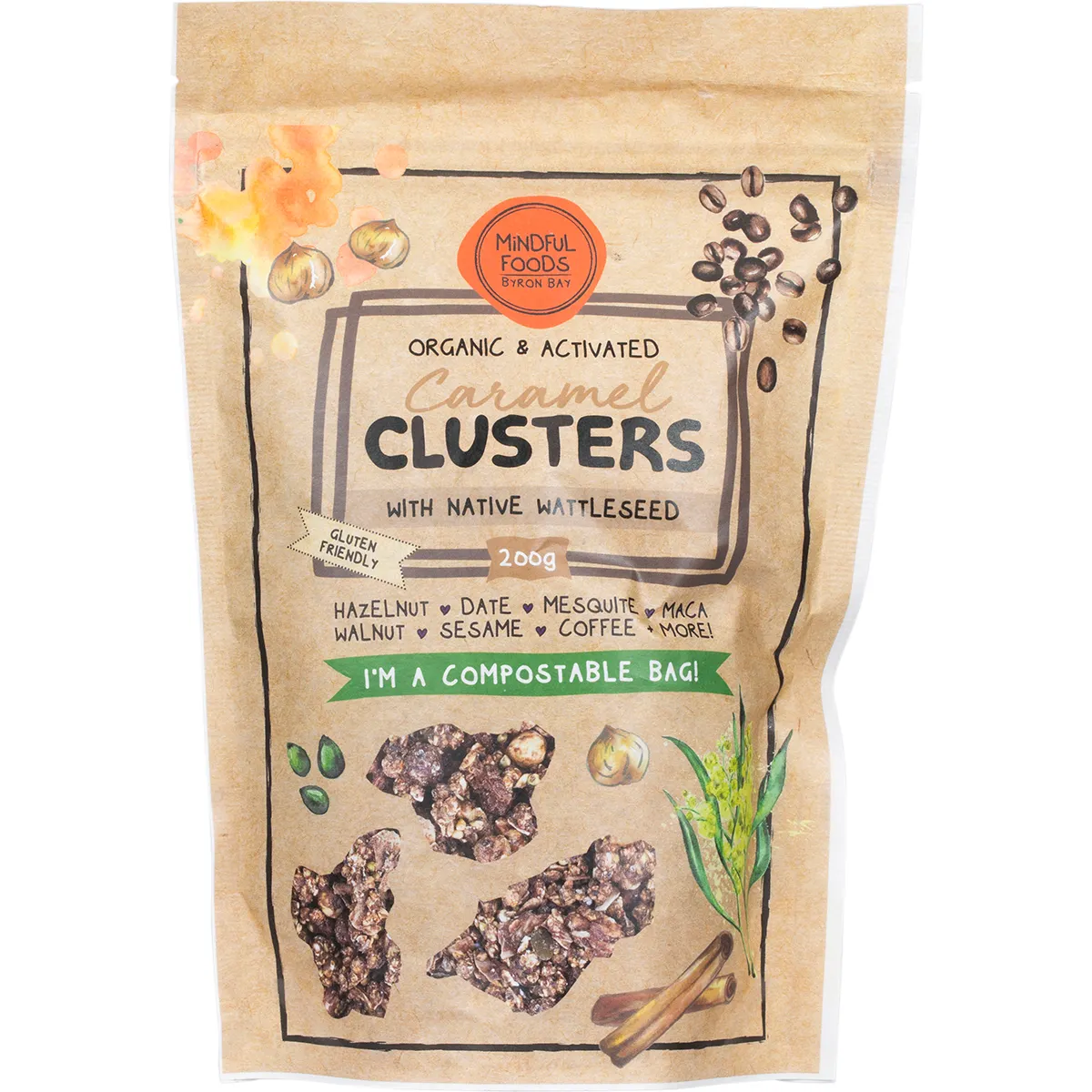 Mindful Foods Organic & Activated Caramel WattleSeed Clusters 200g Or 350g, The Perfect Snack