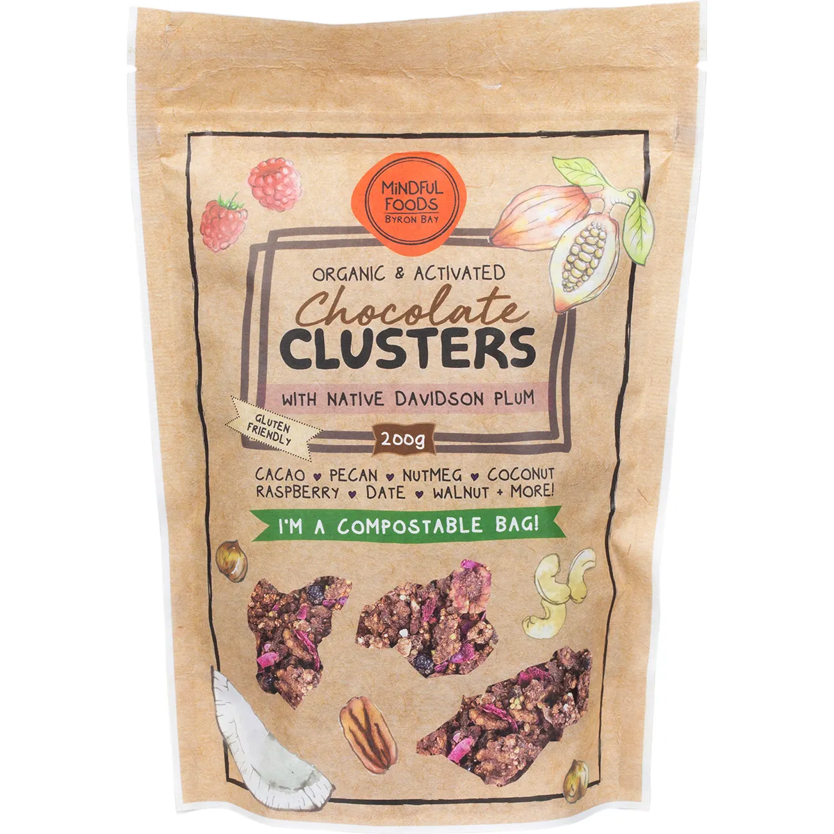 Mindful Foods Organic & Activated Chocolate Clusters 200g Or 350g, With Native Davidson Plum