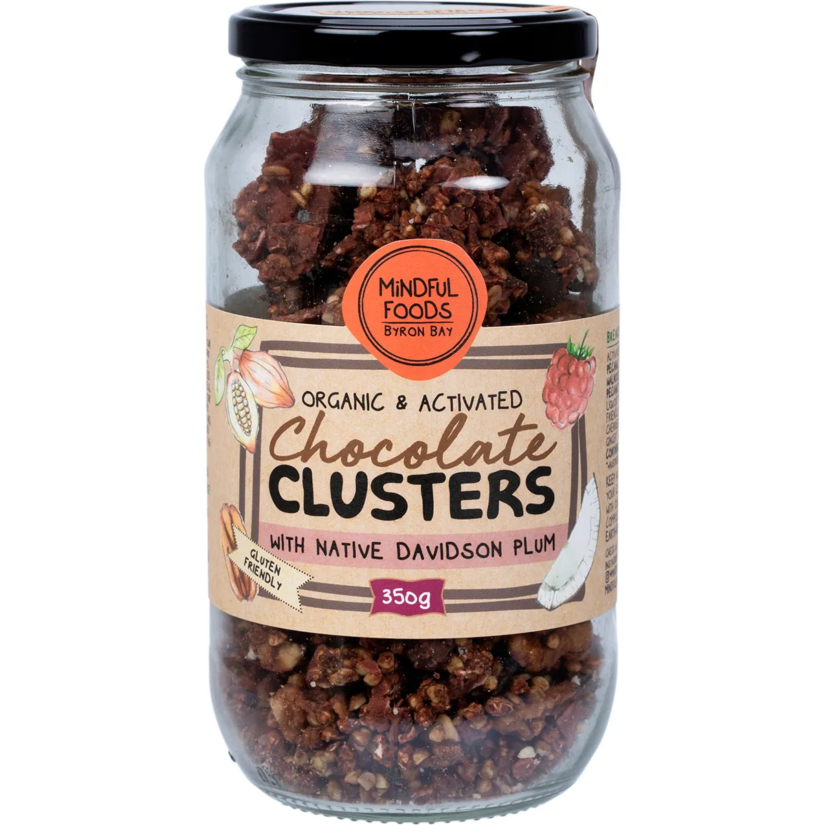 Mindful Foods Organic & Activated Chocolate Clusters 200g Or 350g, With Native Davidson Plum - Image 2