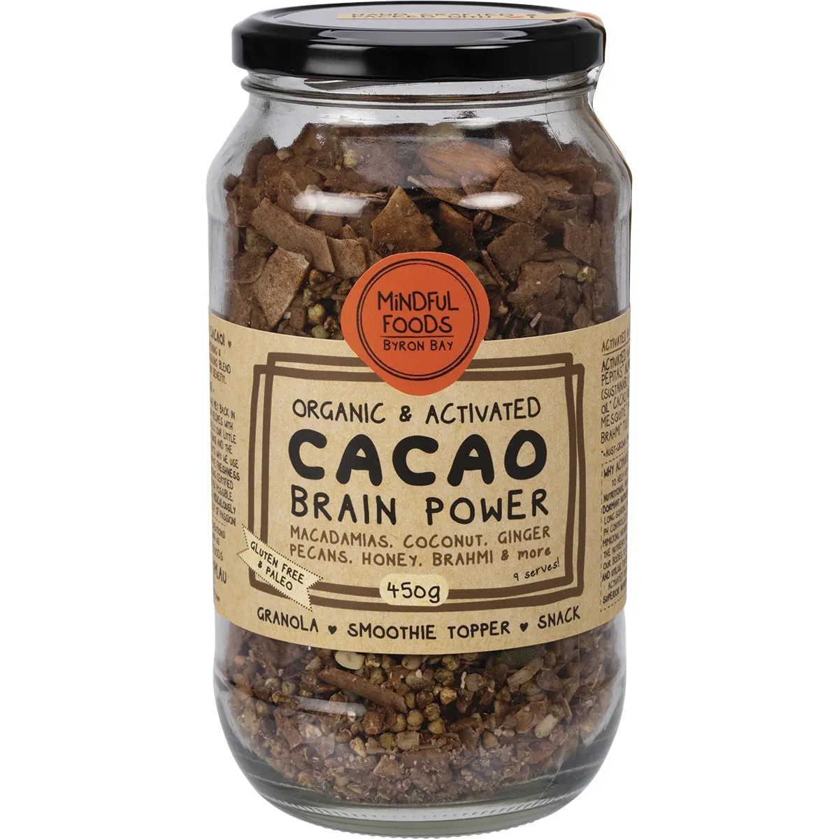 Mindful Foods Organic & Activated Cacao Brain Power Granola 200g, 450g Or 1kg, With Cacao, Coconut, Ginger & Nutmeg - Image 2