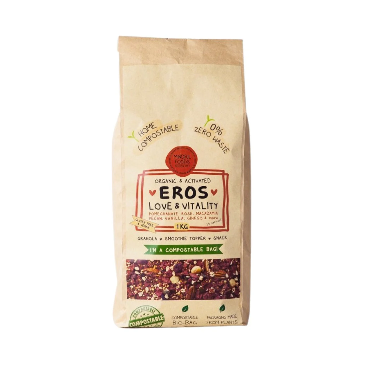 Mindful Foods Organic & Activated Eros Love & Vitality Granola 200g, 400g Or 1kg, With Rose & Macadamia Nuts - Image 3
