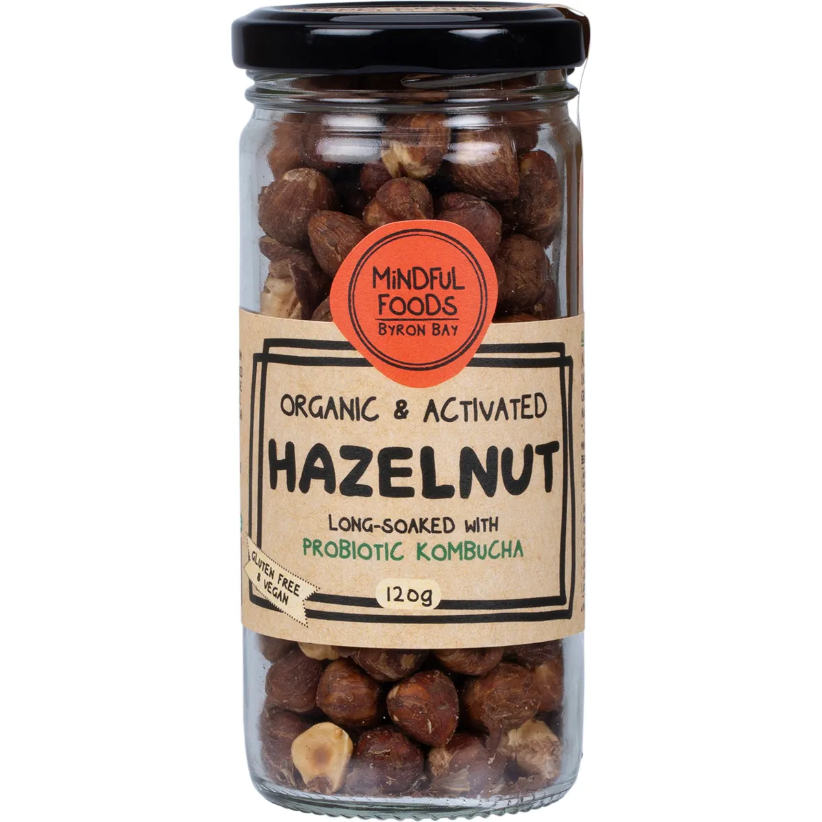 Mindful Foods Organic Hazelnuts 120g, 250g, 500g Or 1kg, Long-Soaked With Probiotic Kombucha