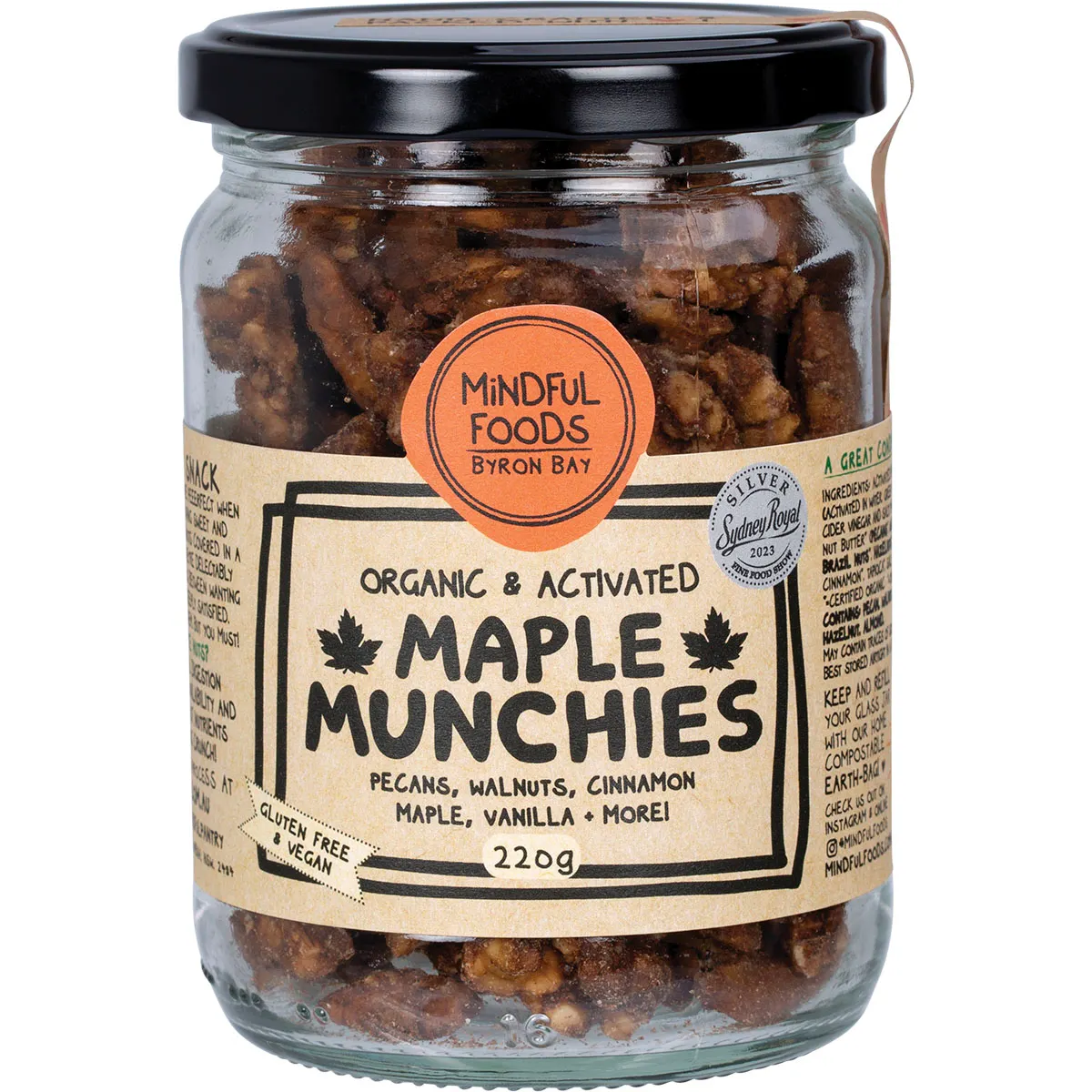 Mindful Foods Organic & Activated Maple Munchies 100g, 220g, 420g Or 1kg, Pecans, Walnuts & More - Image 2