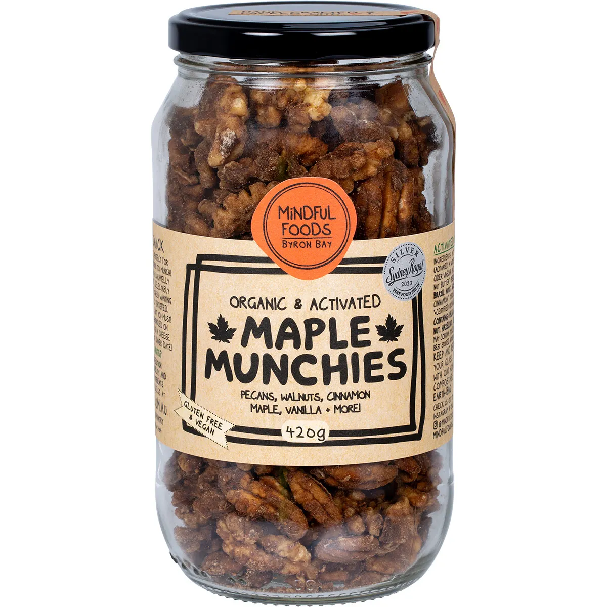 Mindful Foods Organic & Activated Maple Munchies 100g, 220g, 420g Or 1kg, Pecans, Walnuts & More - Image 3