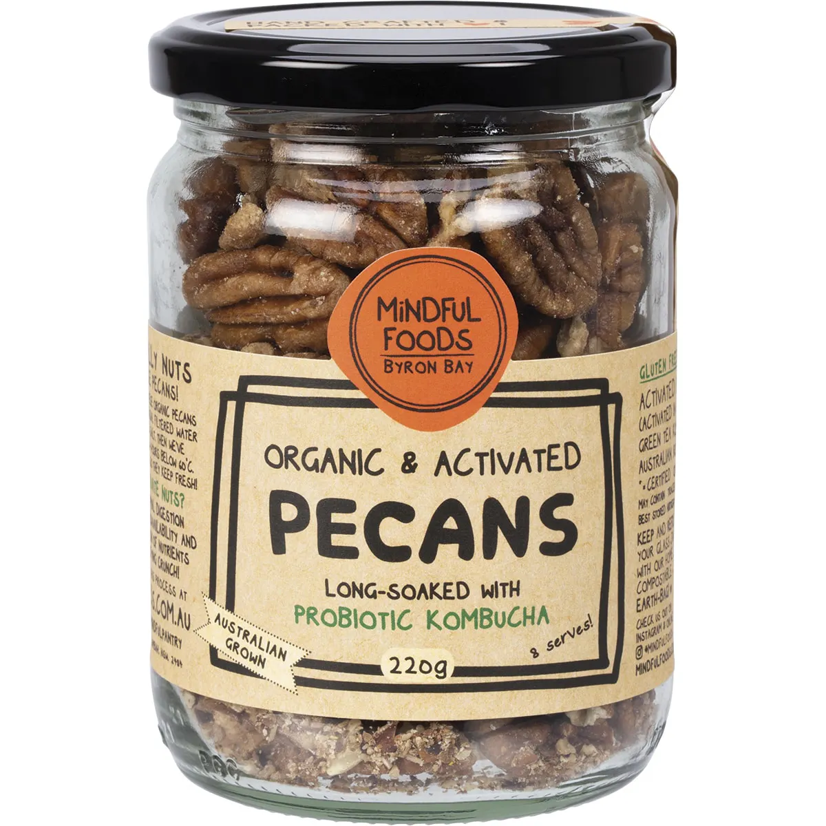 Mindful Foods Organic & Activated Pecans 90g, 220g, 420g Or 1Kg, Long-Soaked With Probiotic Kombucha - Image 2