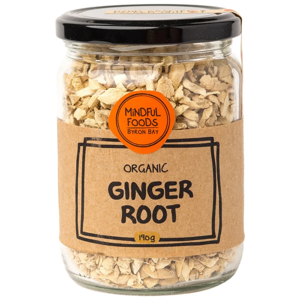 Mindful Foods Organic Dried Ginger Root 220g, Spicy & Warming