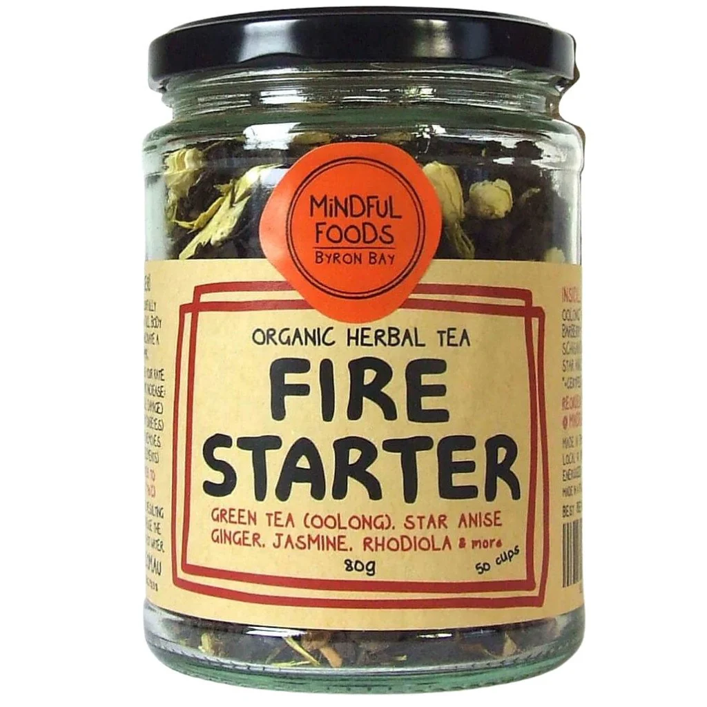 Mindful Foods Organic Herbal Tea Fire Starter Brew 40g Or 80g, With Barberry Jasmine & Chilli - Image 2