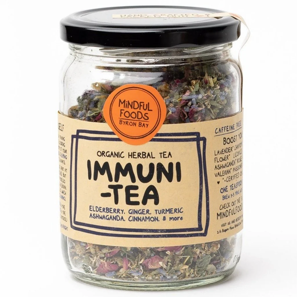 Mindful Foods Organic Herbal Tea Immuni Brew 50g Or 100g, With Elderberry, Reishi & Olive Leaf - Image 2