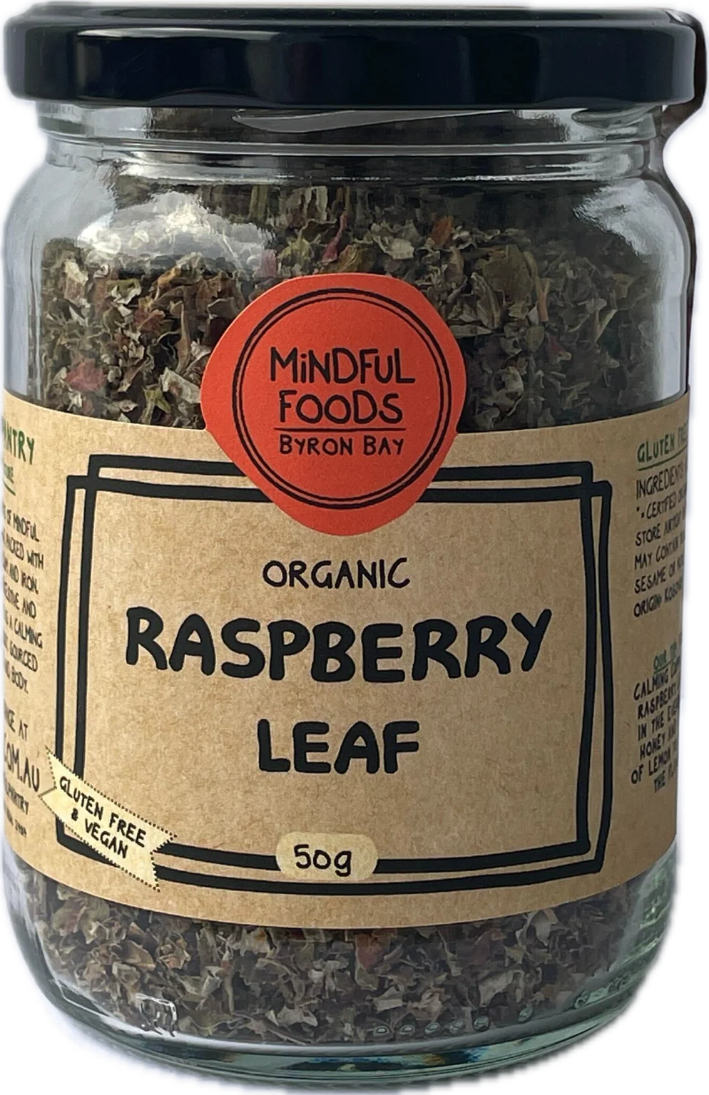 Mindful Foods Organic Raspberry Leaf Tea 50g, For Digestive & Reproductive Health