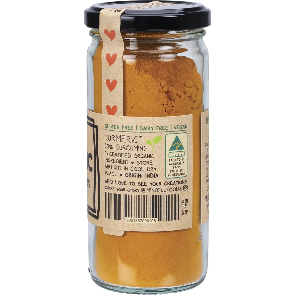 Mindful Foods Certified Organic Turmeric 150g Or 250g, High Potency 5% - Image 3
